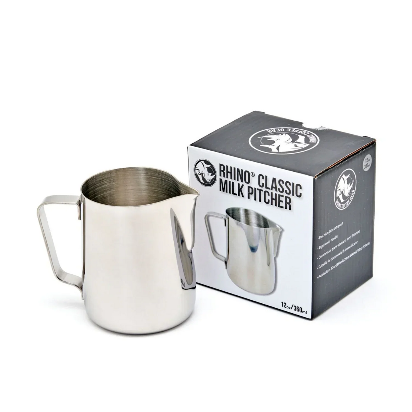 Rhino Classic Milk Pitcher - 360ml/12oz
